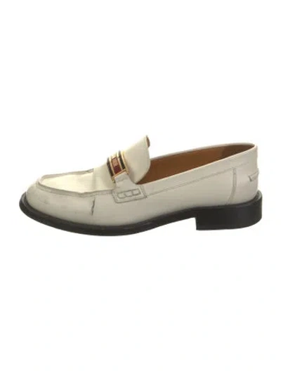 Pre-owned Dior Leather Loafers In Neutrals