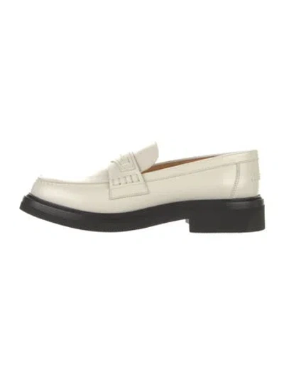 Pre-owned Dior Leather Loafers In White