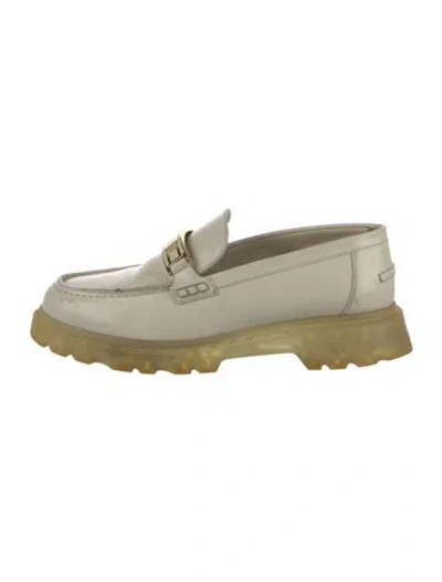 Pre-owned Dior Leather Loafers In White