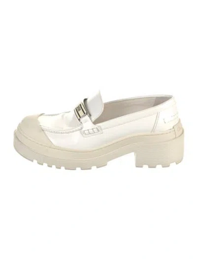 Pre-owned Dior Leather Loafers In White