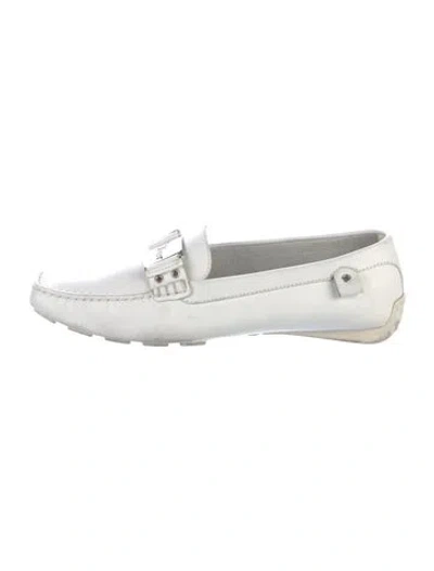 Pre-owned Dior Leather Loafers In White