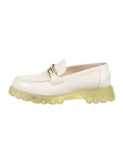 Pre-owned Dior Leather Loafers In White