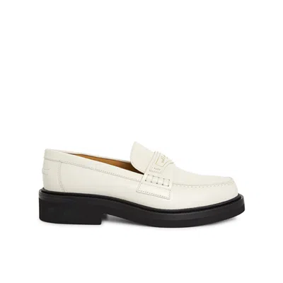 Dior Leather Loafers In White