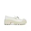 Dior White Calfskin Platform Loafers In White