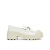 Dior White Calfskin Platform Loafers In White