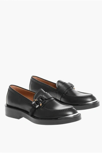 Dior Leather Loafers With Safety Buckle And Cuir Sole