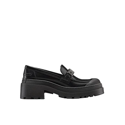 Dior Code Leather Loafer In Black