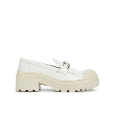 Dior Leather Loafers Women In White