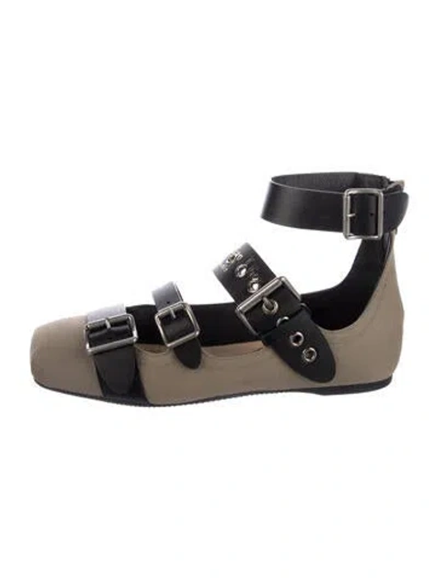 Pre-owned Dior Leather Mary Jane Flats In Black