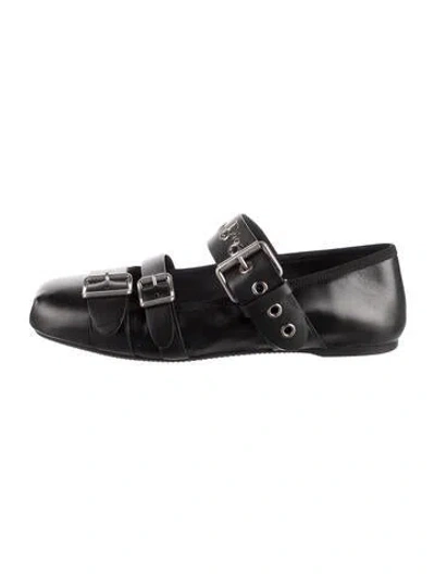 Pre-owned Dior Leather Mary Jane Flats In Black