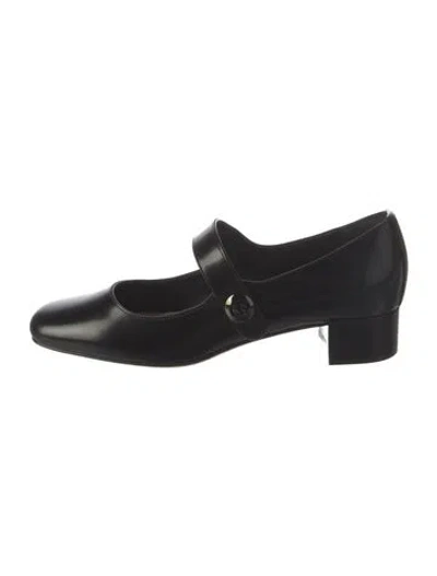 Pre-owned Dior Leather Mary Jane Flats In Black