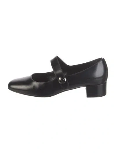 Pre-owned Dior Leather Mary Jane Flats In Black