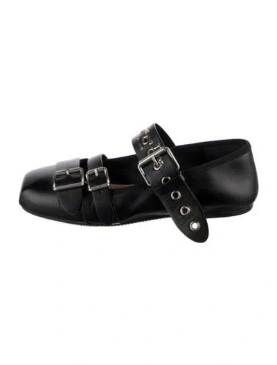 Pre-owned Dior Leather Mary Jane Flats In Black