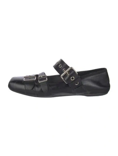 Pre-owned Dior Leather Mary Jane Flats In Blue