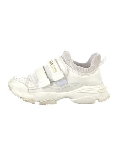 Pre-owned Dior Leather Mesh Accents Espadrilles In White