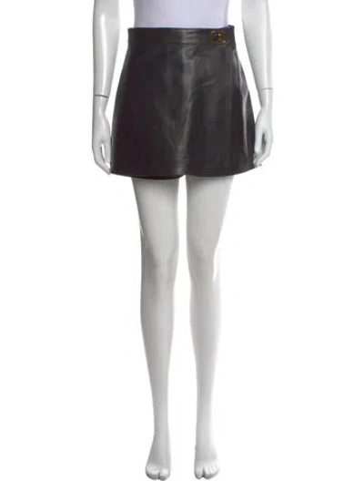 Pre-owned Dior Leather Mini Shorts In Black