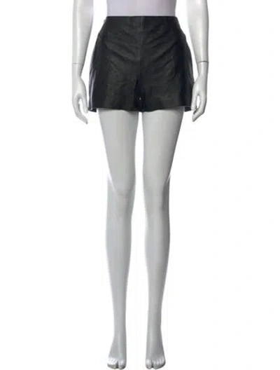 Pre-owned Dior Leather Mini Shorts In Black