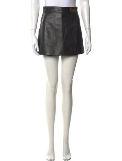 Pre-owned Dior Leather Mini Shorts In Black