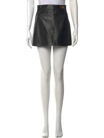 Pre-owned Dior Leather Mini Shorts In Black