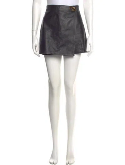 Pre-owned Dior Leather Mini Shorts In Black