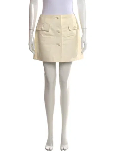 Pre-owned Dior Leather Mini Skirt In Neutrals