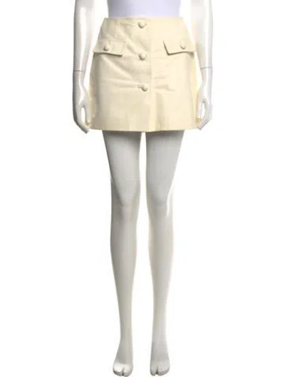 Pre-owned Dior Leather Mini Skirt In Neutrals