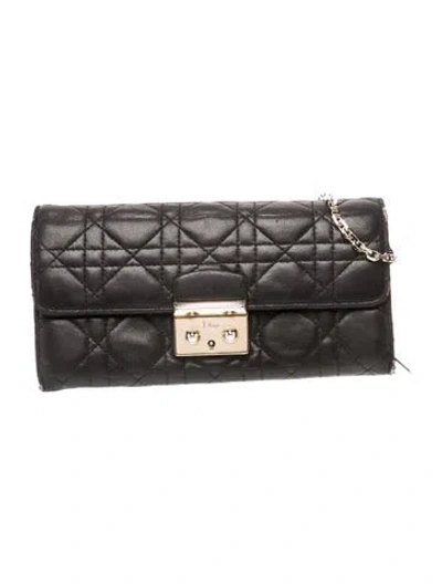 Pre-owned Dior Leather Miss  In Black