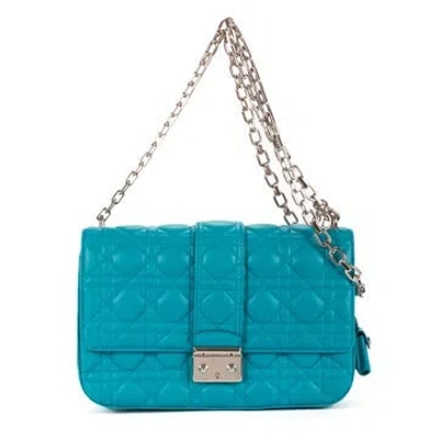 Pre-owned Dior Leather Miss  In Blue