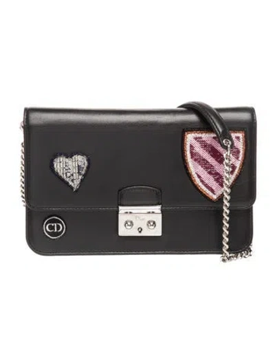 Pre-owned Dior Leather Miss  Vintage In Black
