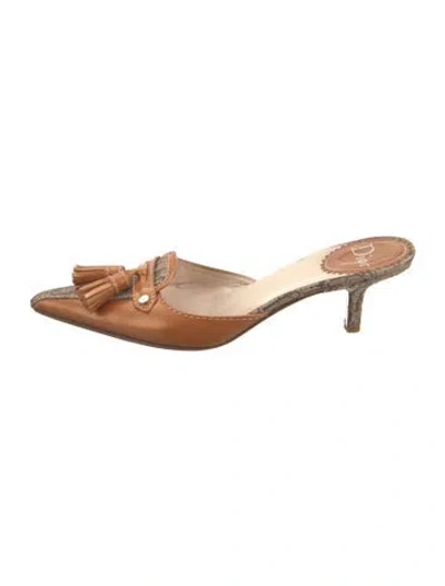 Pre-owned Dior Leather Mules