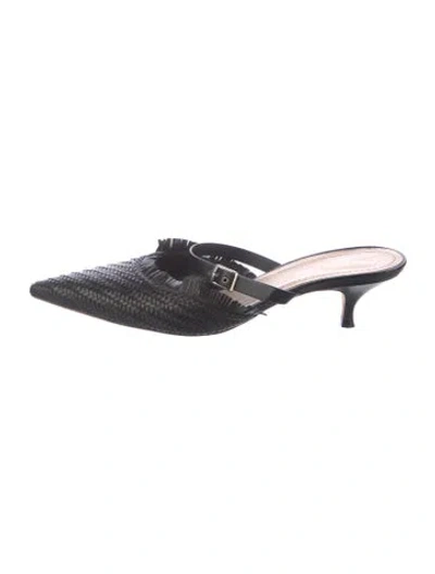 Pre-owned Dior Leather Mules In Black