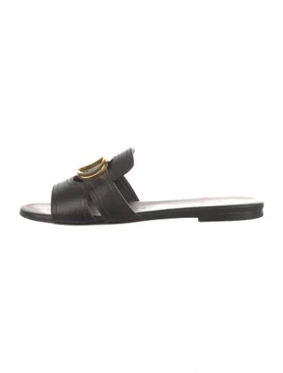 Pre-owned Dior Leather Mules In Black