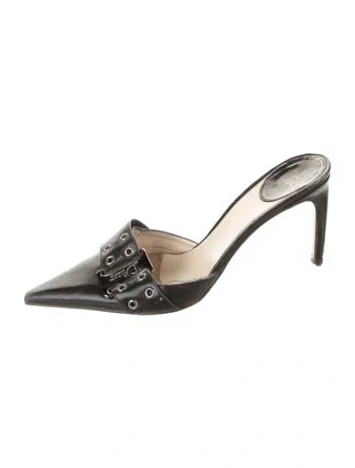 Pre-owned Dior Leather Mules In Black
