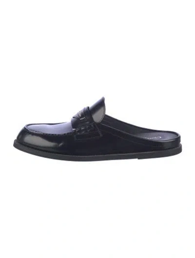 Pre-owned Dior Leather Mules In Blue