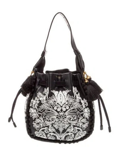 Pre-owned Dior Leather Ornamental Cornely-effect Hobo In Black