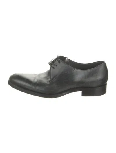 Pre-owned Dior Leather Oxfords In Black