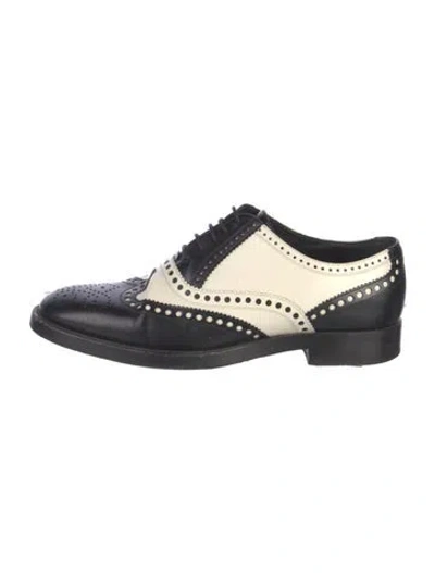 Pre-owned Dior Leather Oxfords In Neutral