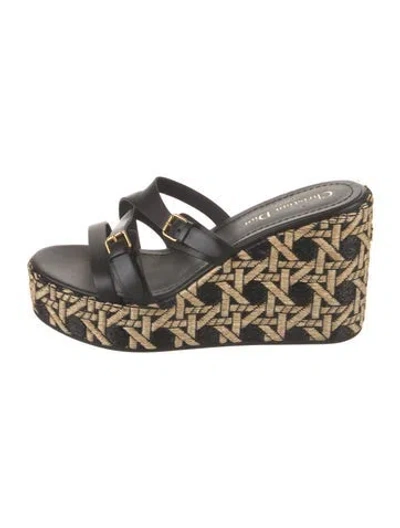 Pre-owned Dior Leather Patterned Espadrilles