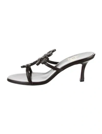 Pre-owned Dior Leather Patterned Slides In Brown