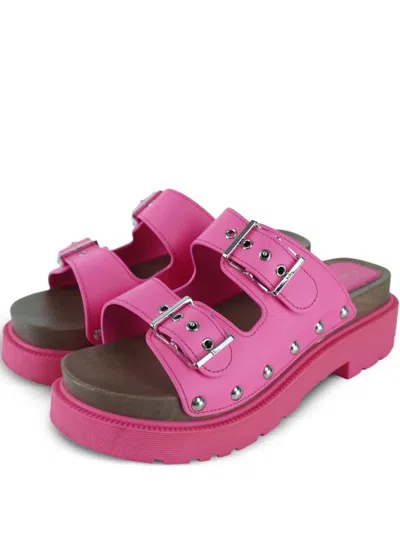 Pre-owned Dior Leather Platform Sandals In Pink