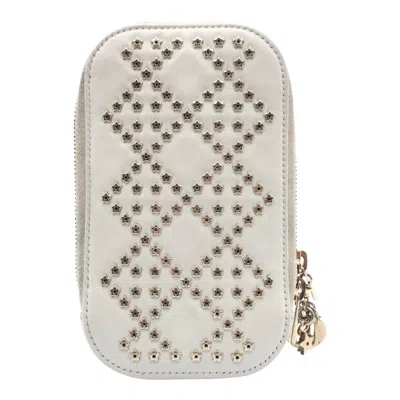 Pre-owned Dior Leather Pouch Shoulder Bag () In White