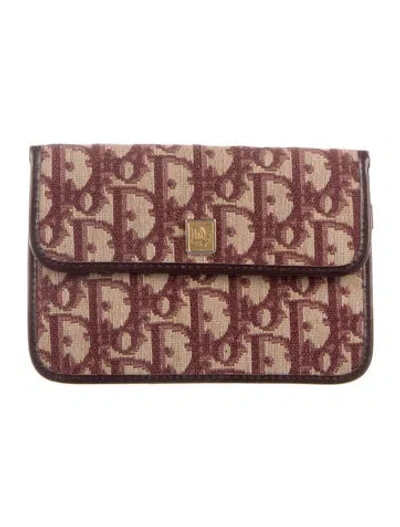 Pre-owned Dior Leather Printed Compact Wallet In Neutrals