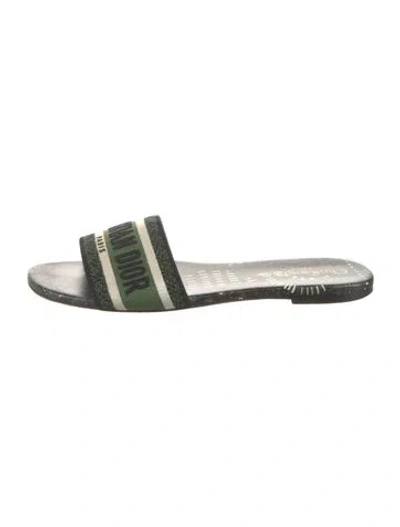 Pre-owned Dior Leather Printed Slides In Multi