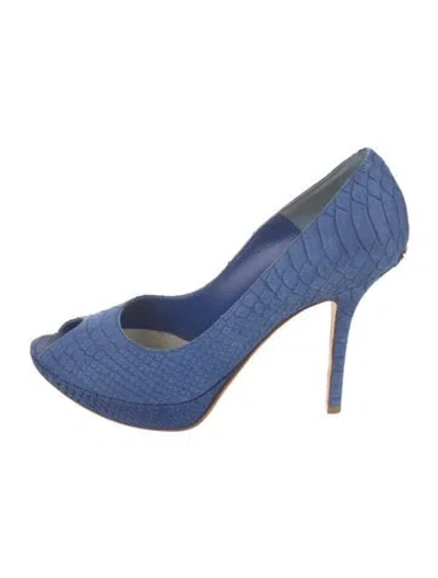 Pre-owned Dior Leather Pumps In Blue