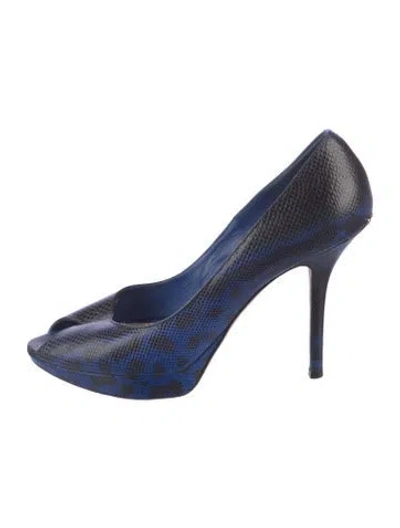 Pre-owned Dior Leather Pumps In Blue