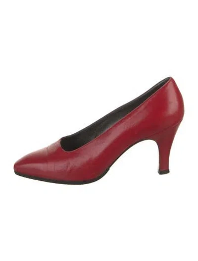 Pre-owned Dior Leather Pumps In Burgundy