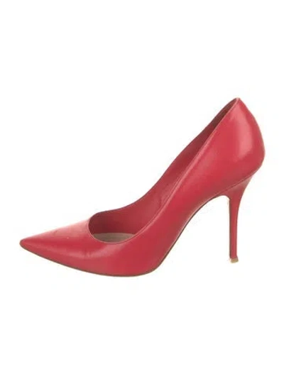 Pre-owned Dior Leather Pumps In Red