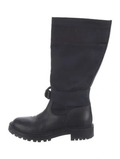 Pre-owned Dior Leather Rain Boots In Blue