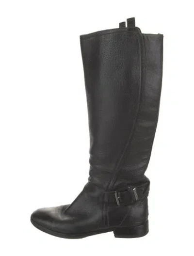 Pre-owned Dior Leather Riding Boots In Black