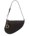 Dior Leather Saddle Bag In Black